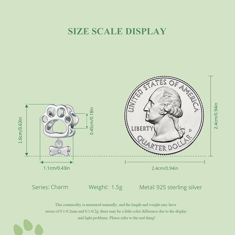 Hollowed Dog Paw Charm