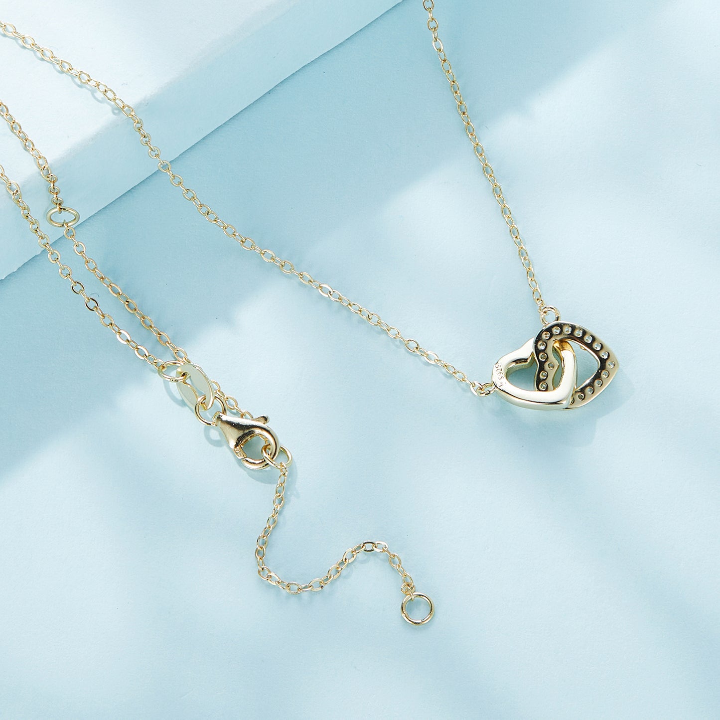 Interlocked Hearts Sterling Silver Necklace