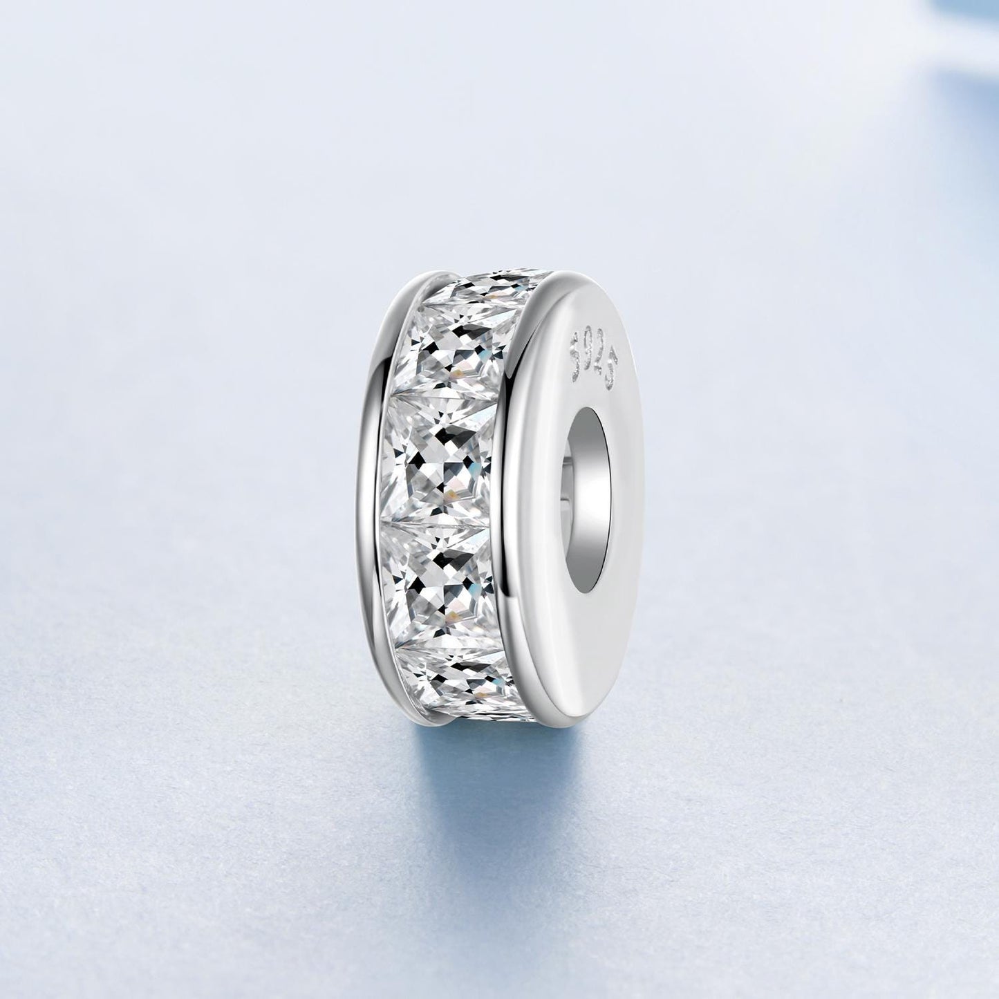 Princess Cut Sparkling Silicone Spacer Beads Charm