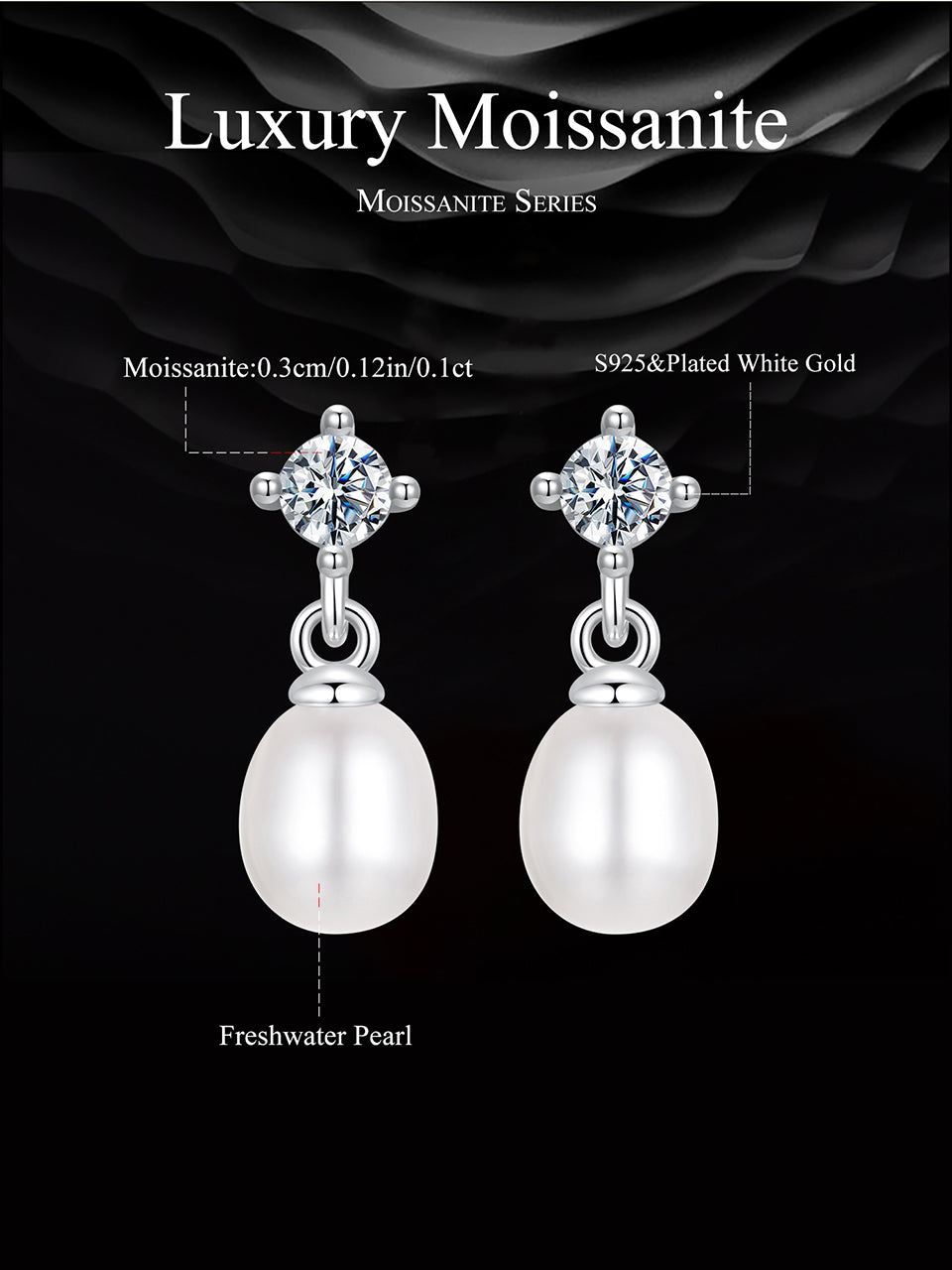 Moissanite & Pearl Studs