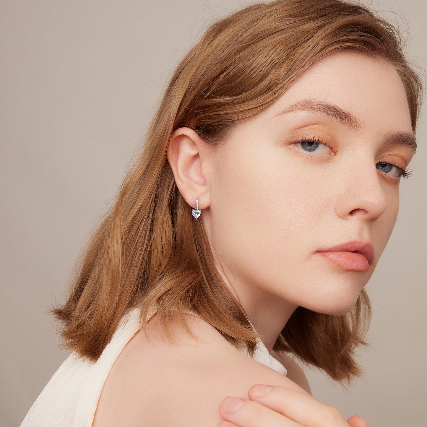 Sparkling Heart Clip Earrings