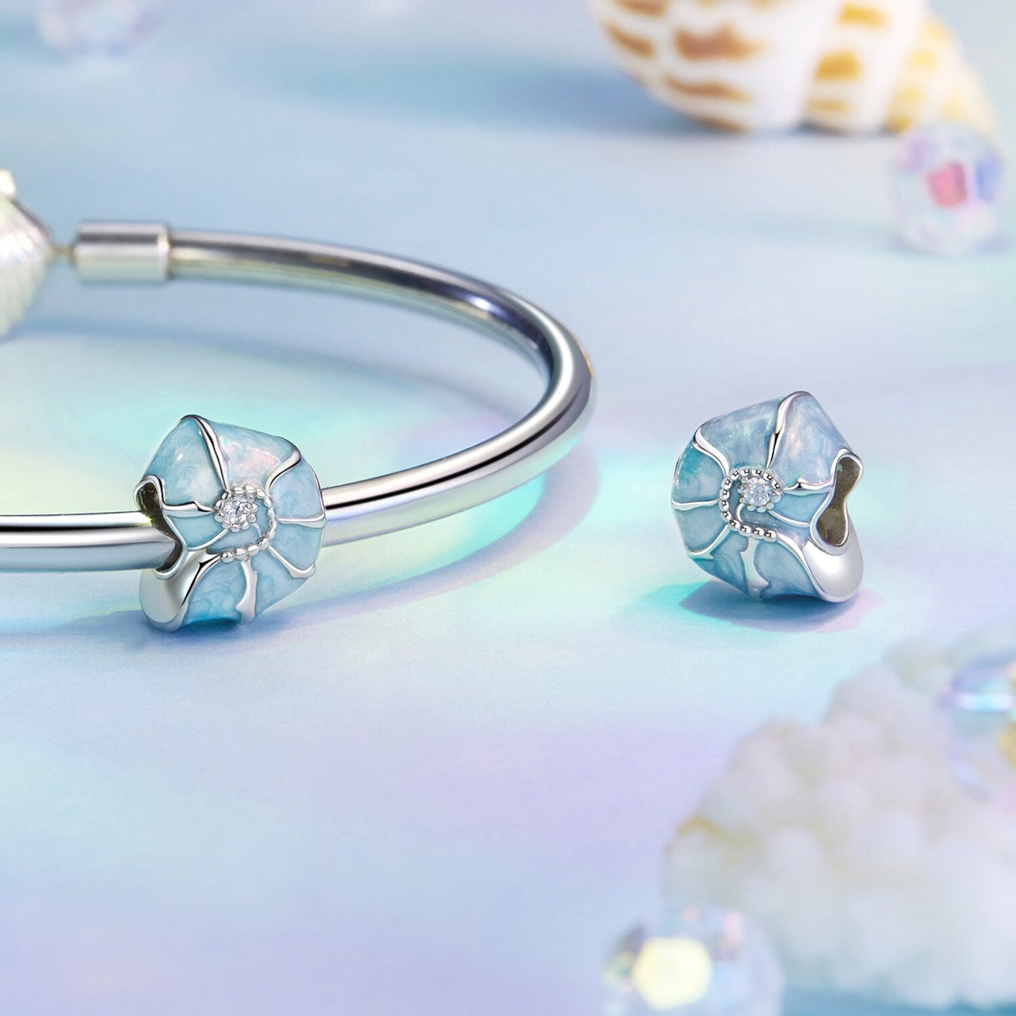 Blue Seashell Charm