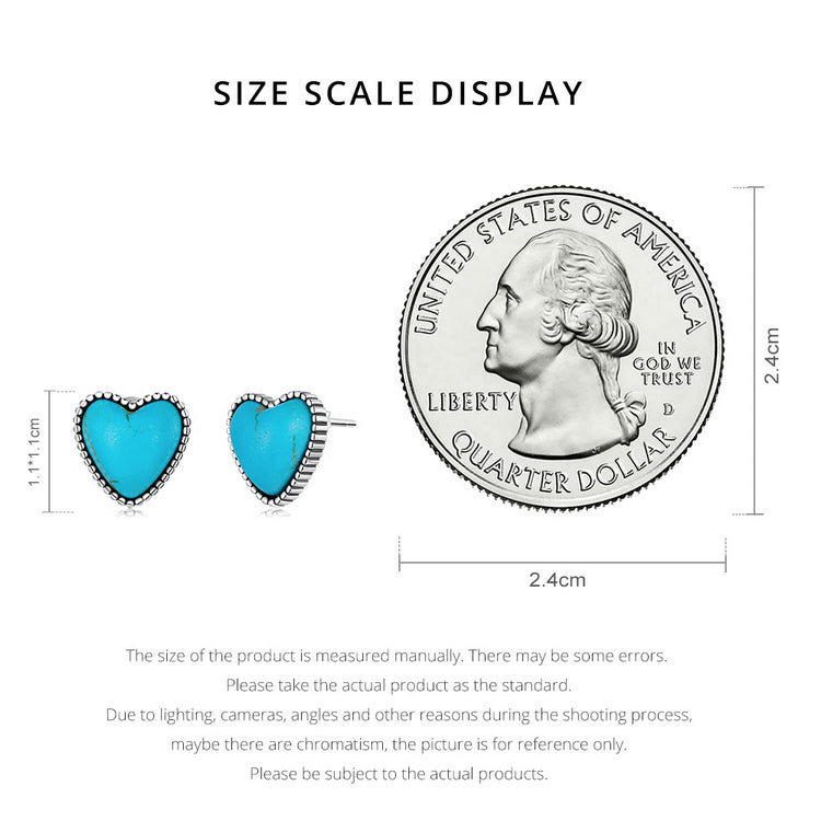 Heart Turquoise Stud Earrings