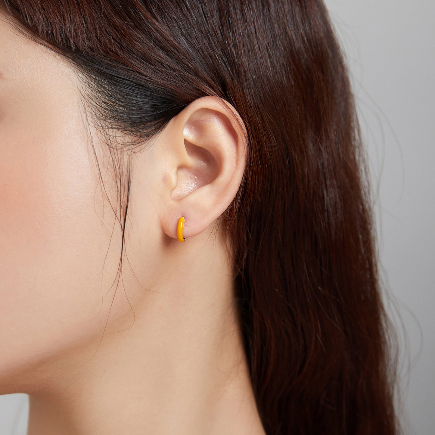 Dual-Tone Clip-On Earrings-Orange