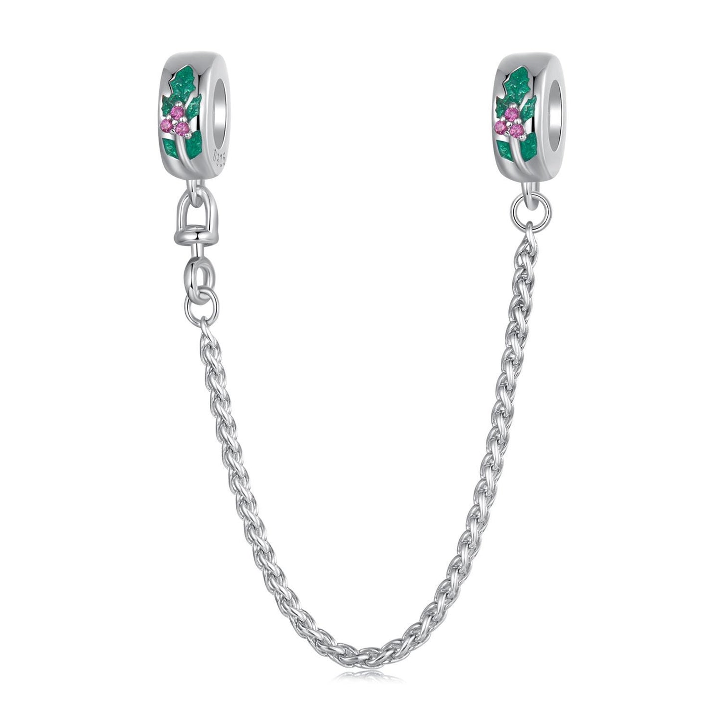 Christmas Holly Safety Chain Charm