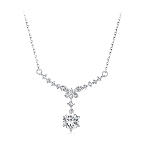 Bow Design Moissanite Necklace