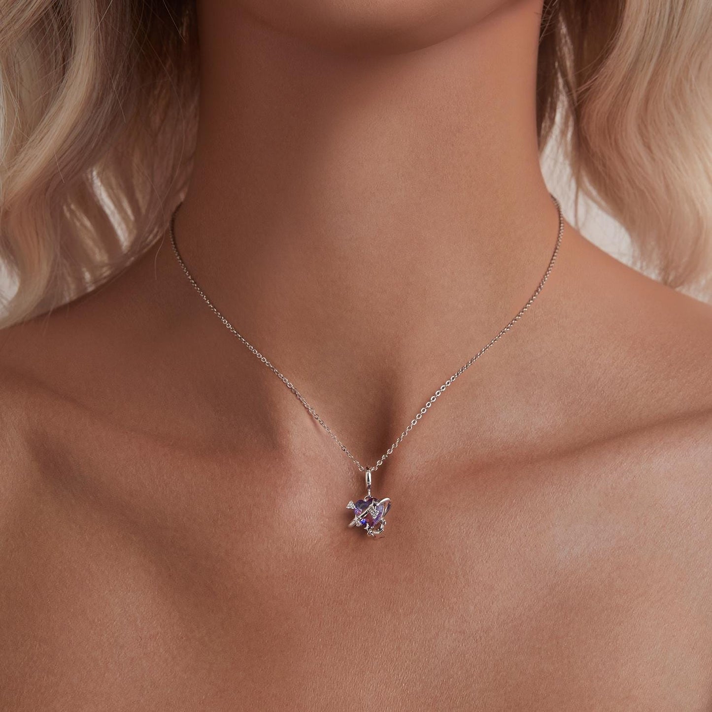 Gradient Purple-pink Starry Pendant Charm