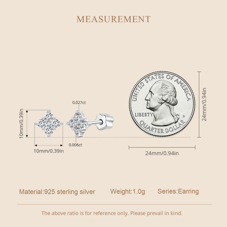 Four-Leaf Clover Moissanite Studs