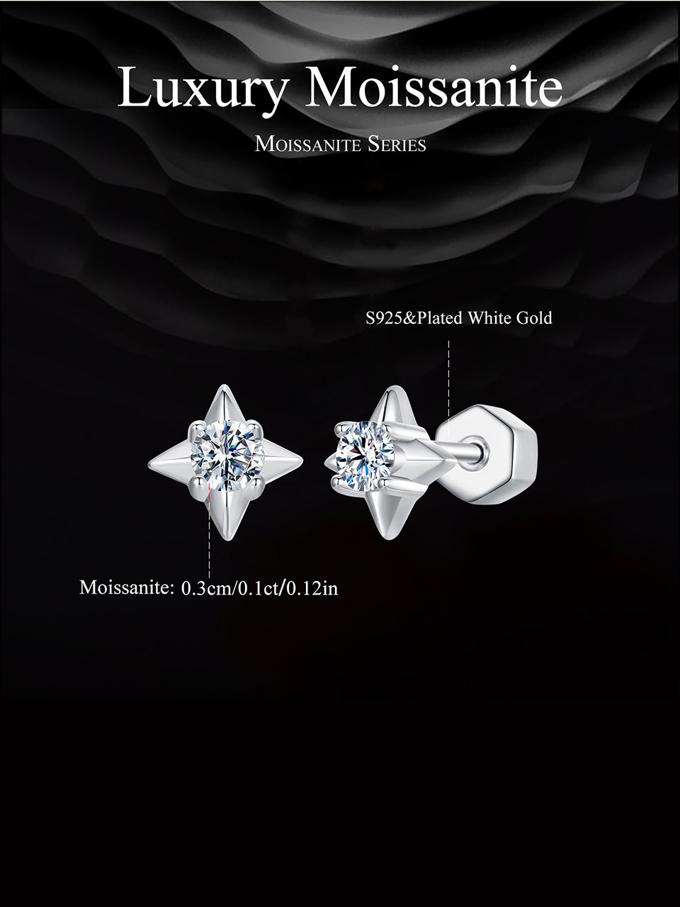 Starry Shine Moissanite Studs