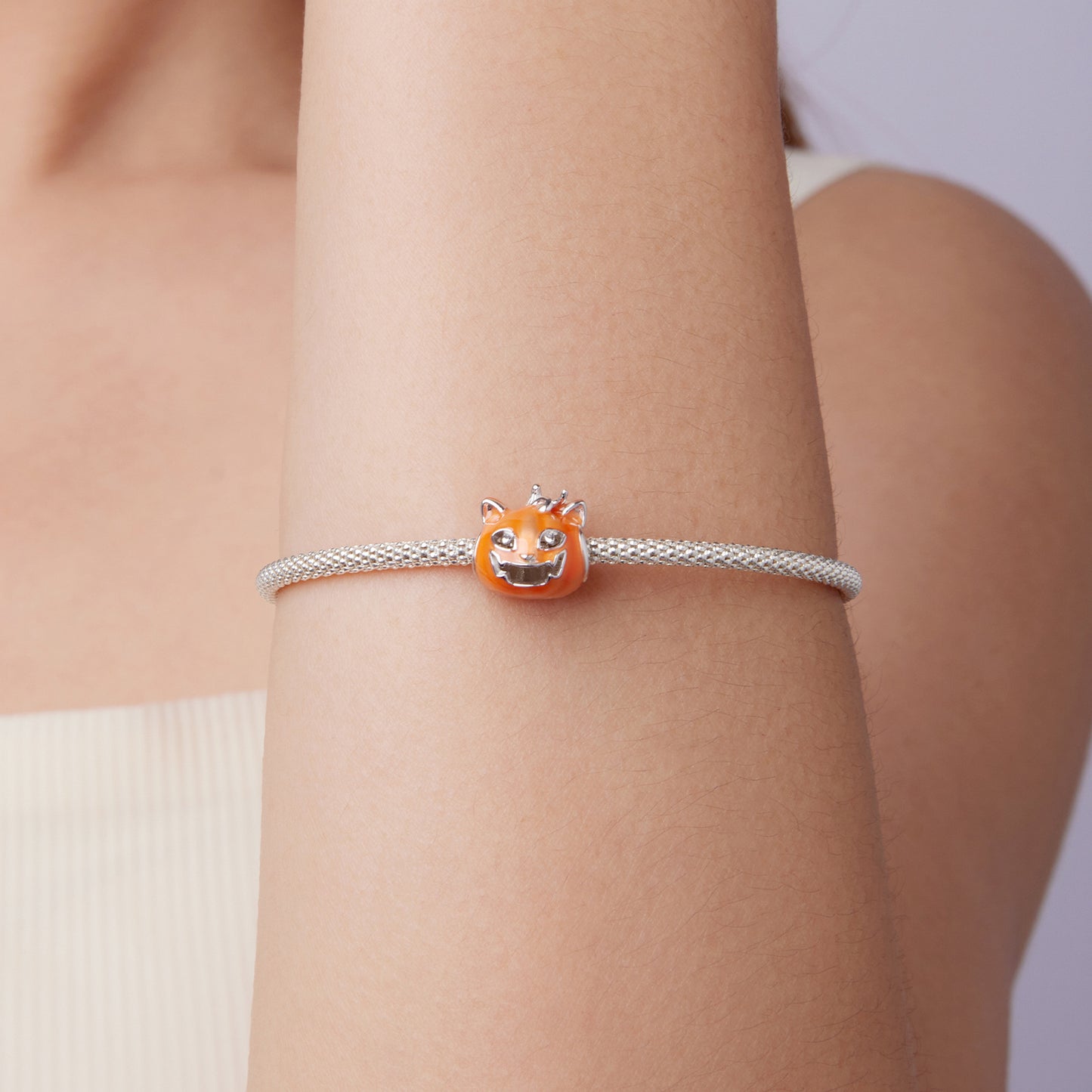 Halloween Luminous Pumpkin Cat Charm