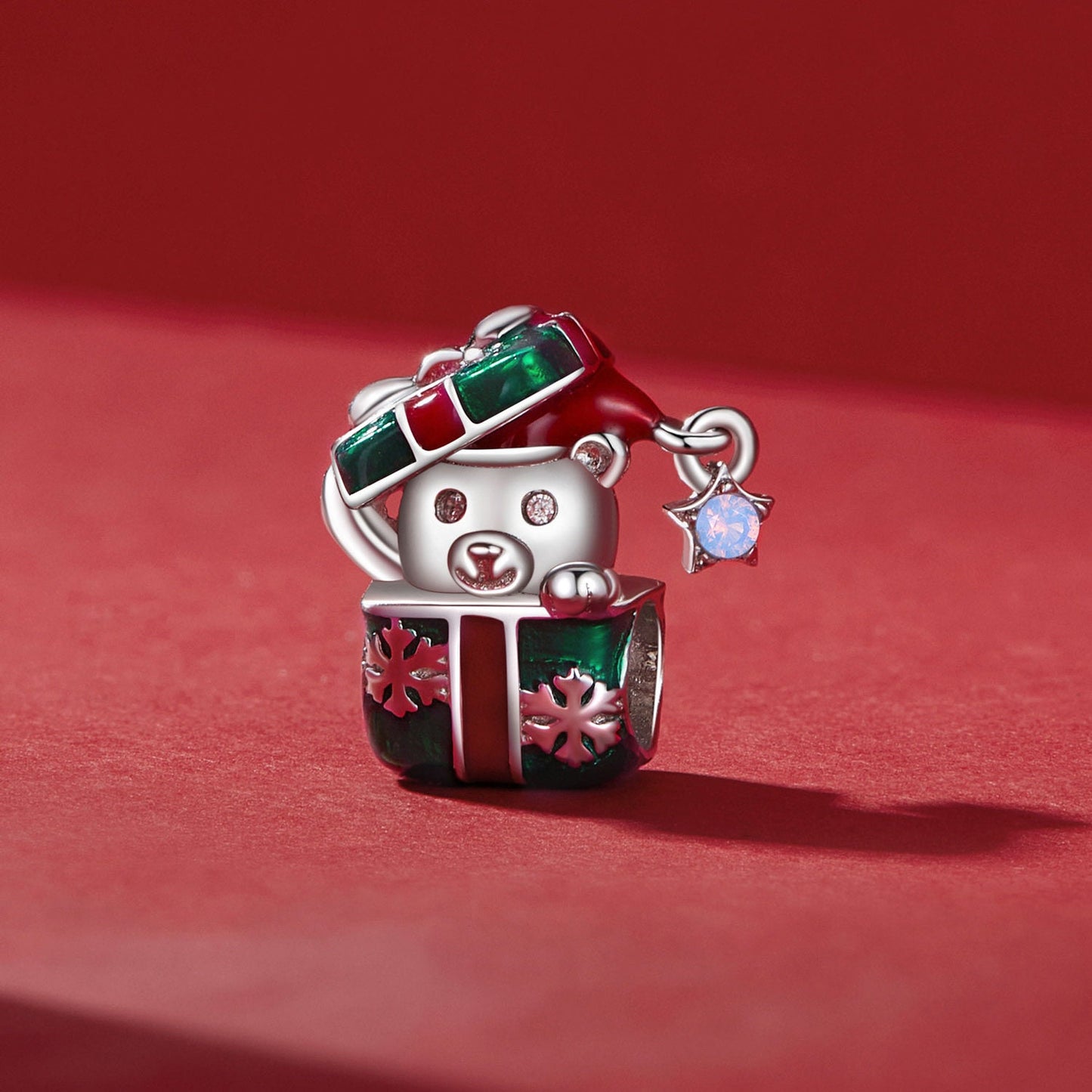Bear Christmas Gift Box Charm