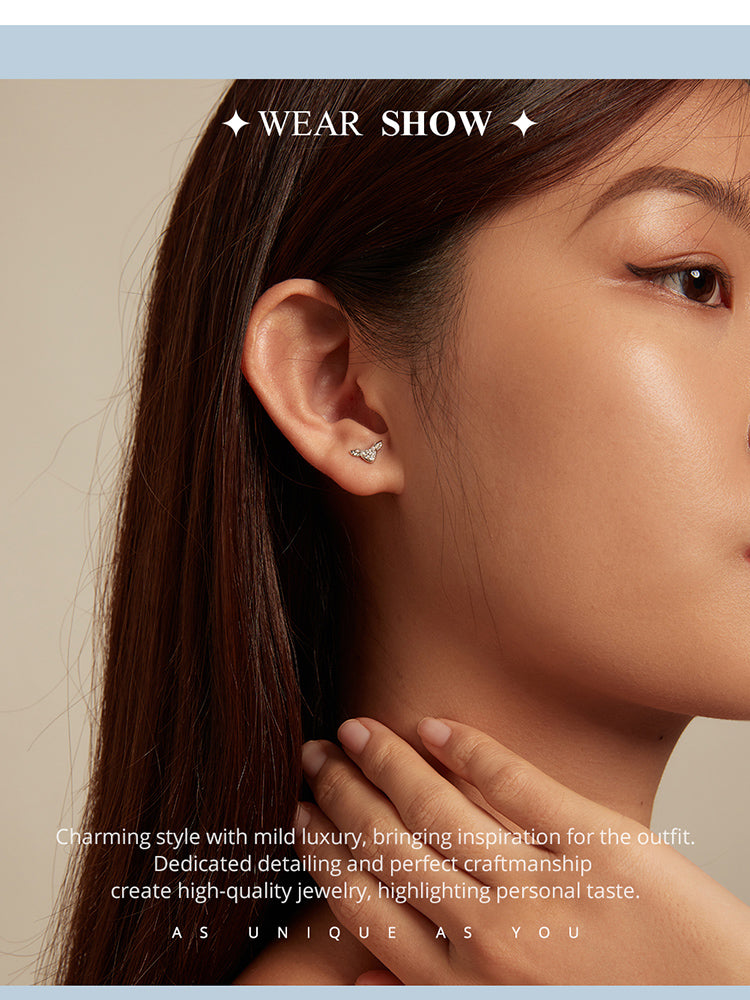Heart Wing Stud Earrings