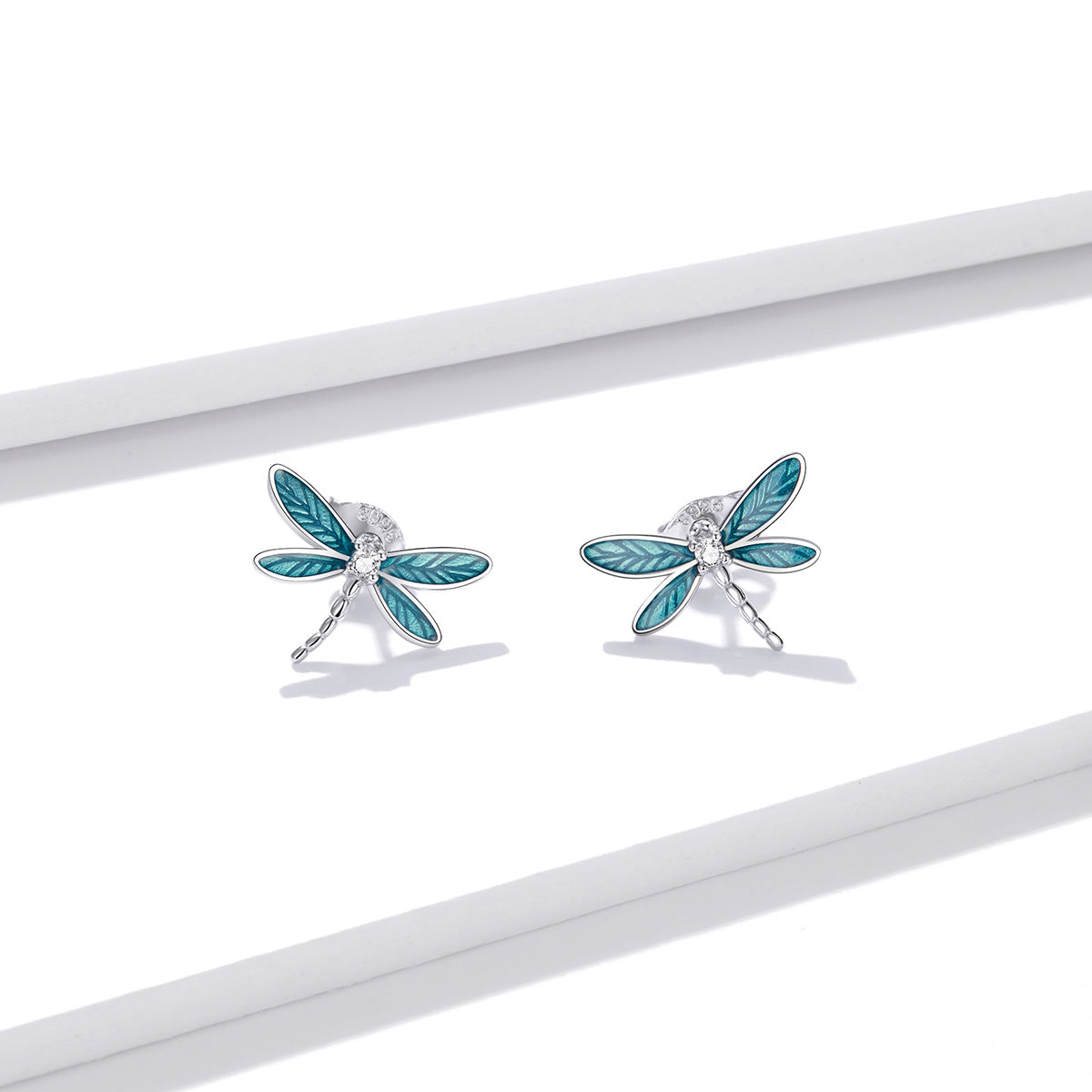 Compact Dragonfly Hoop Earrings