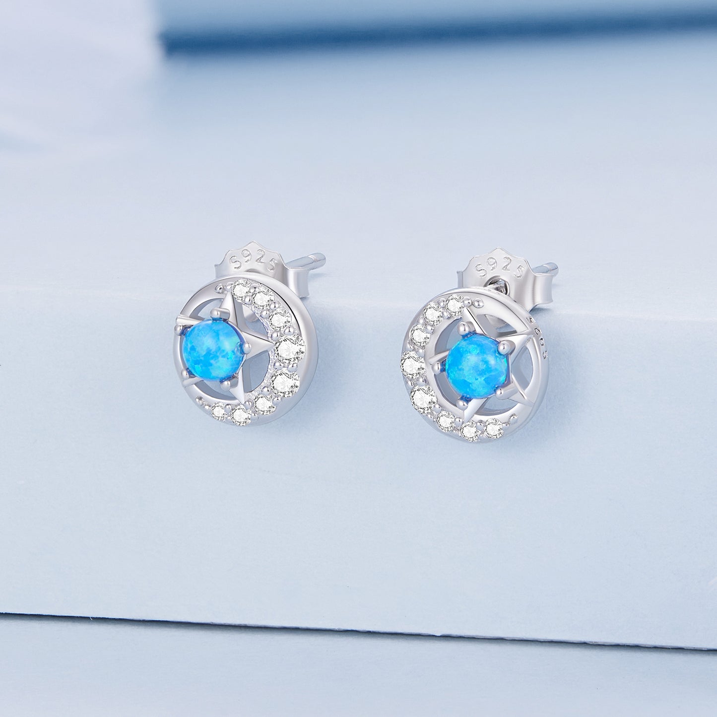 Star and Moon Stud Earrings