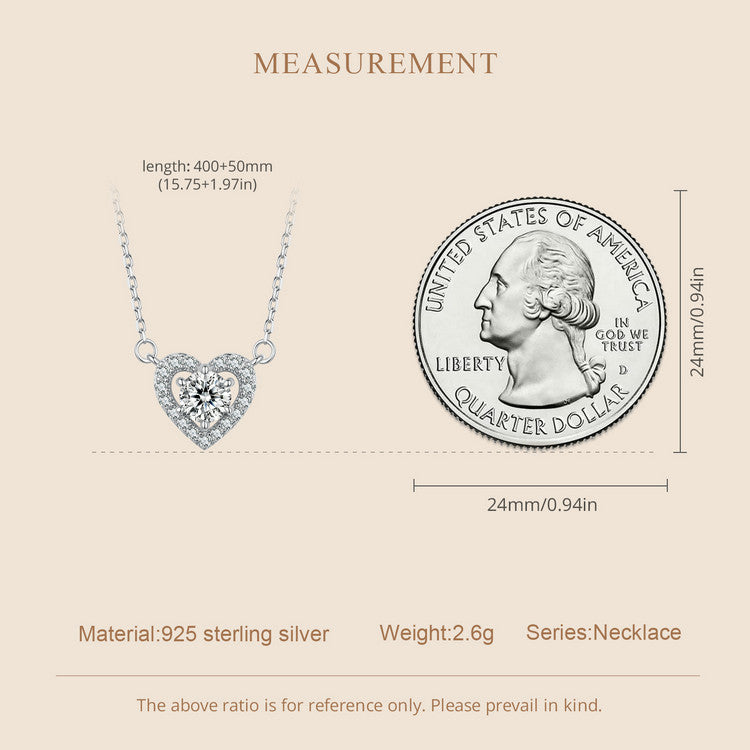 0.5ct Heart-Shaped Moissanite Necklace