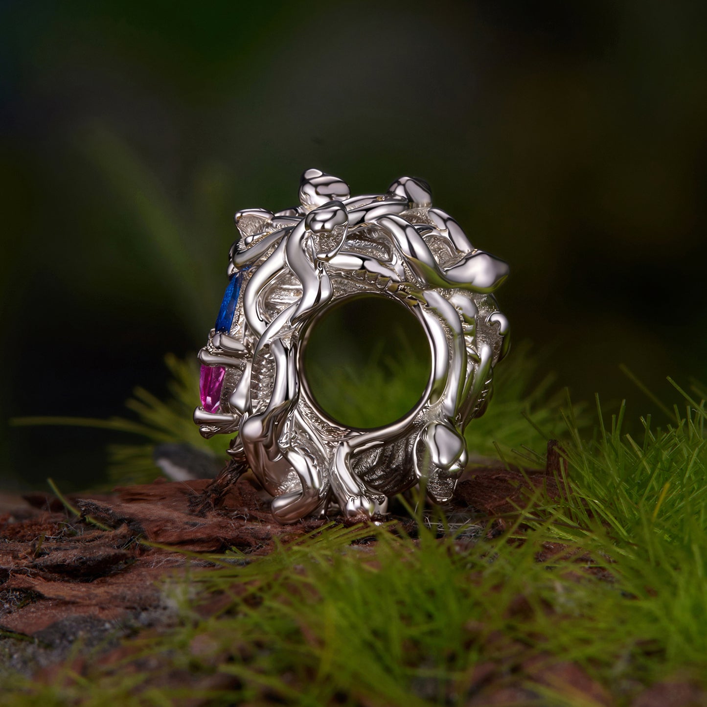 Medusa Charm, Genuine 925 Sterling Silver Charm