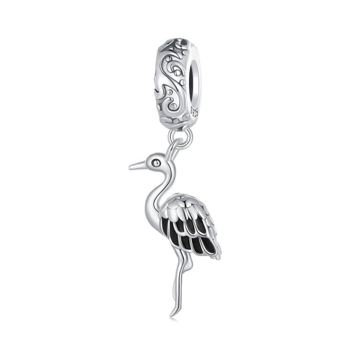 White Stork Pendant Charm