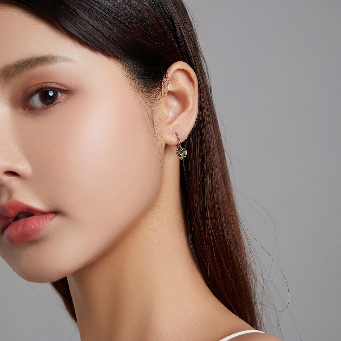Heart Evil Eye Earrings