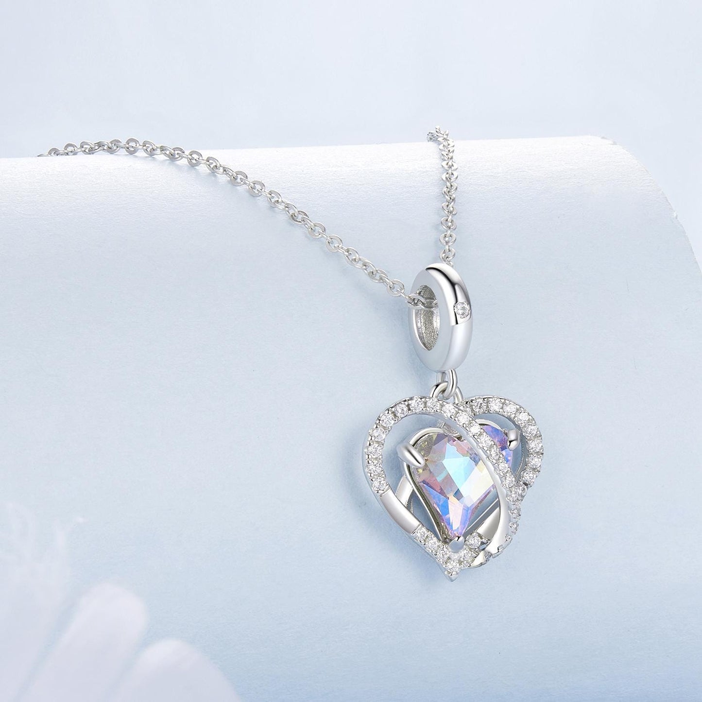 Interweaving Heart Pendant Charm