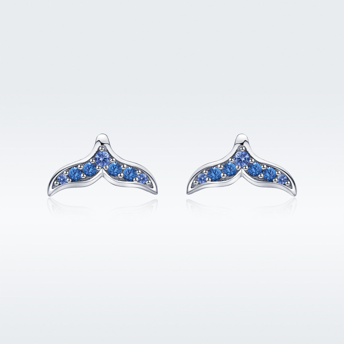 Blue Fishtail Earrings