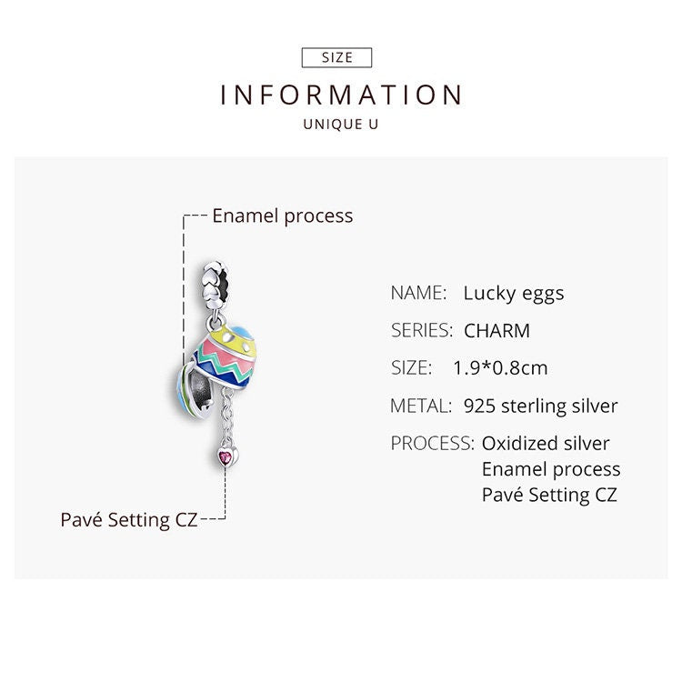 Easter Bracelet Charm Lucky Egg Charm