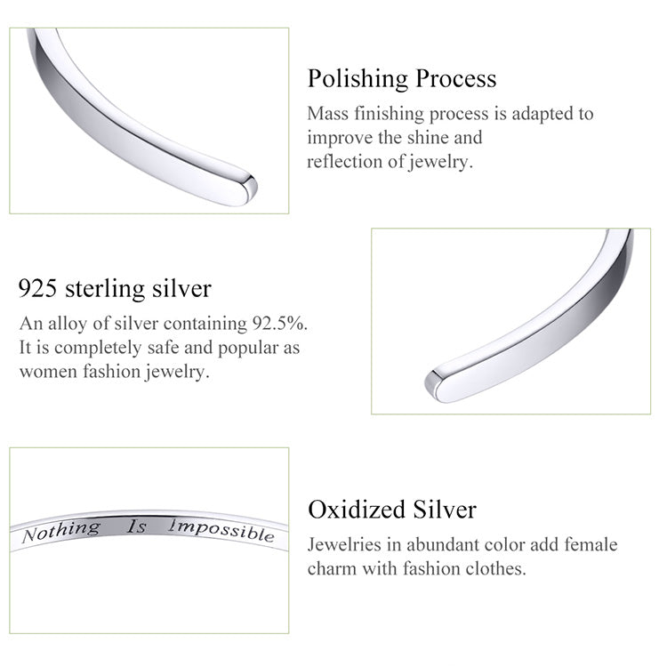 Forward Motion Silver Bangle