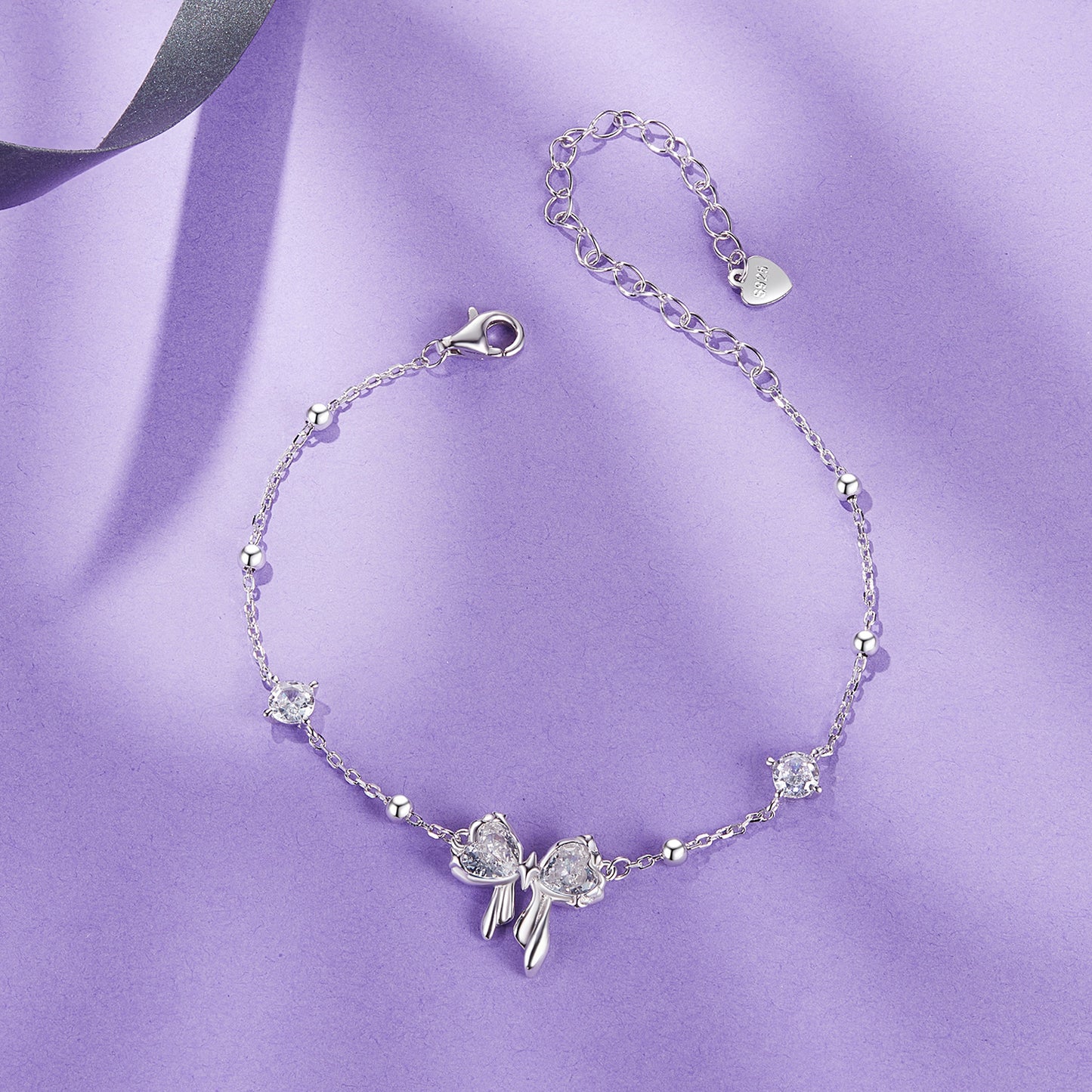 Glittering Bow Accent Bracelet