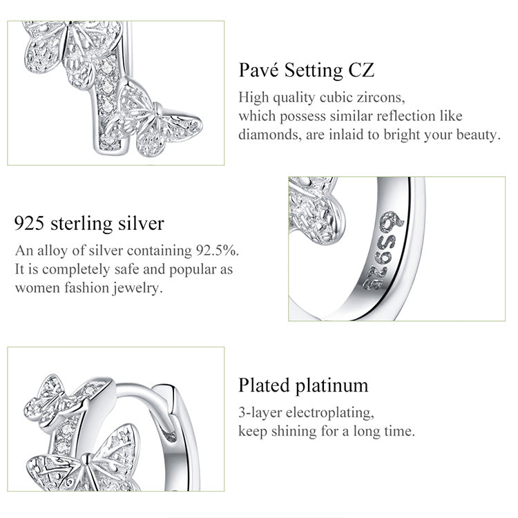 Flying Butterfly Hoop Earrings