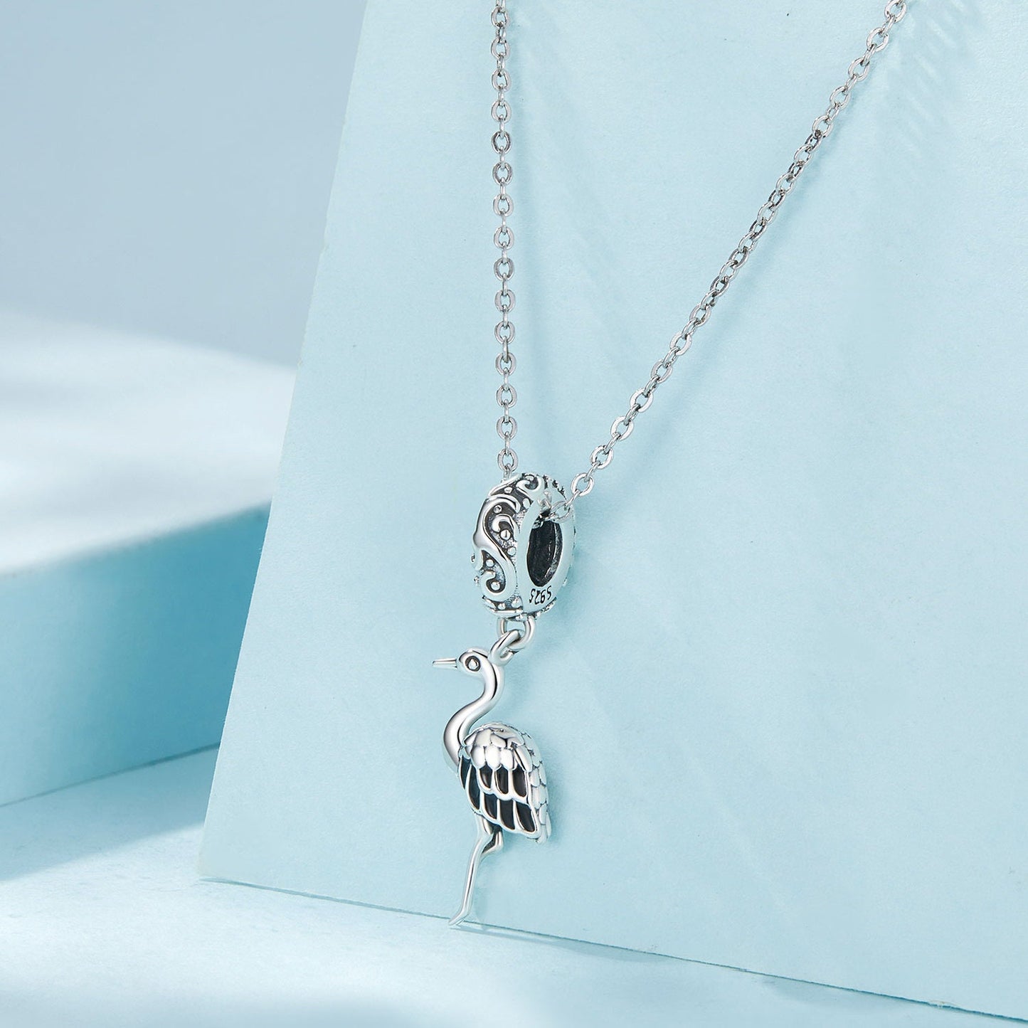 White Stork Pendant Charm