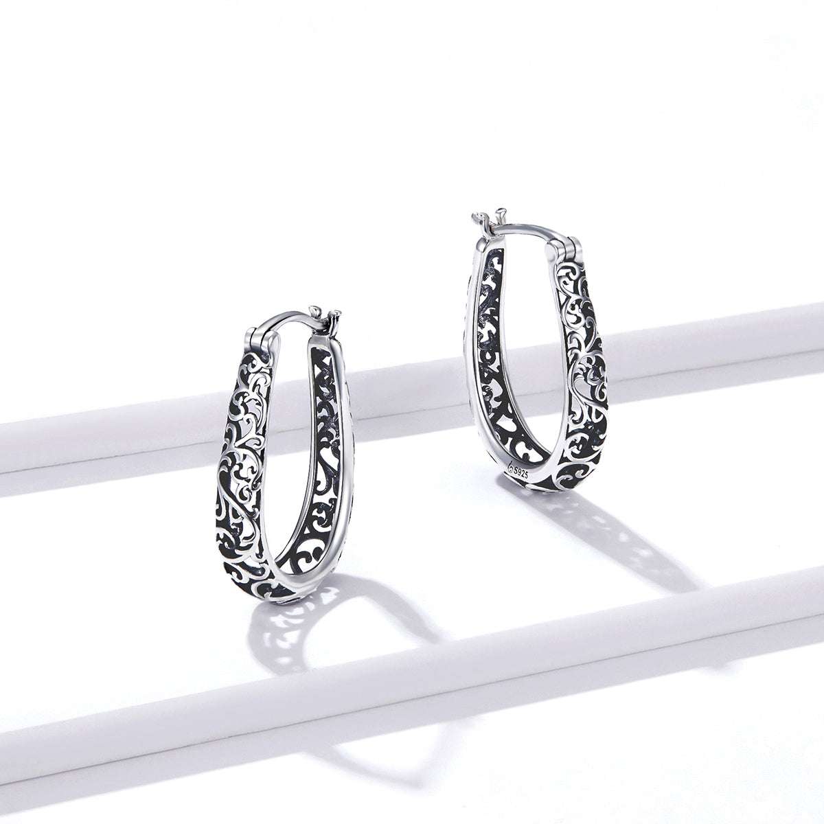 Vintage Vine Hoop Earrings
