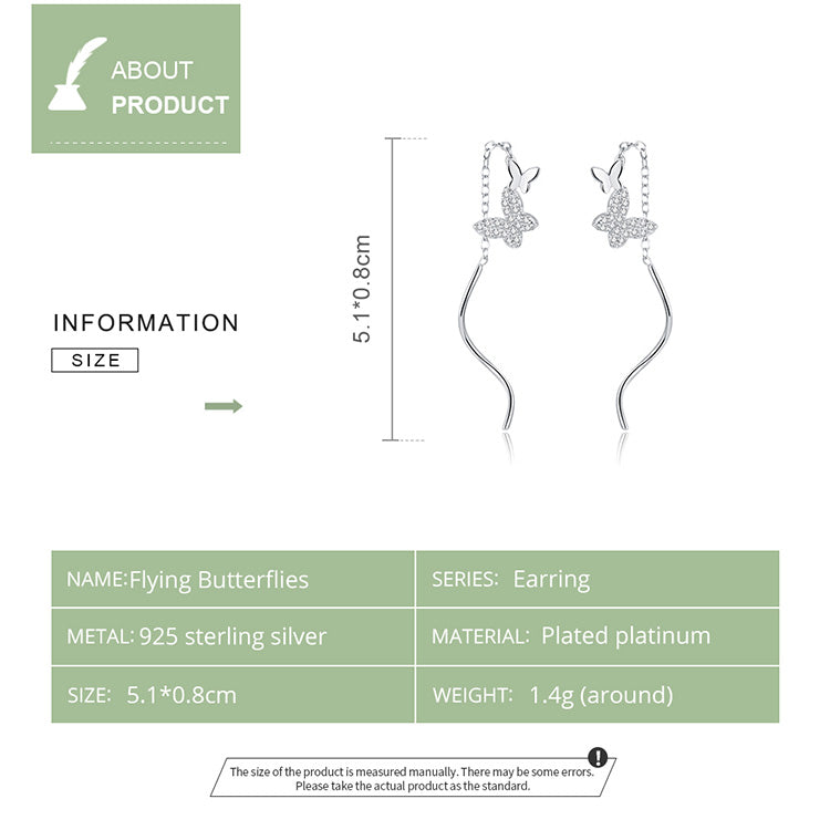Flying Butterfly Hoop Earrings