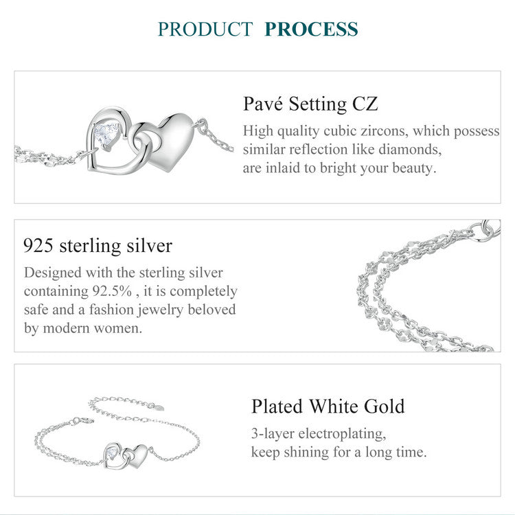 Dual Heart Charm Bracelet