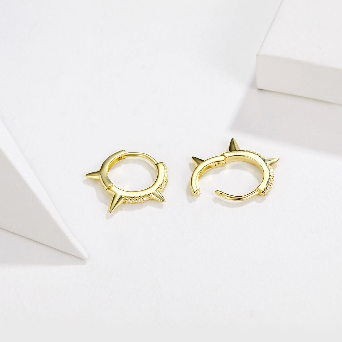 Asymmetric Geometric Clip-On Earrings
