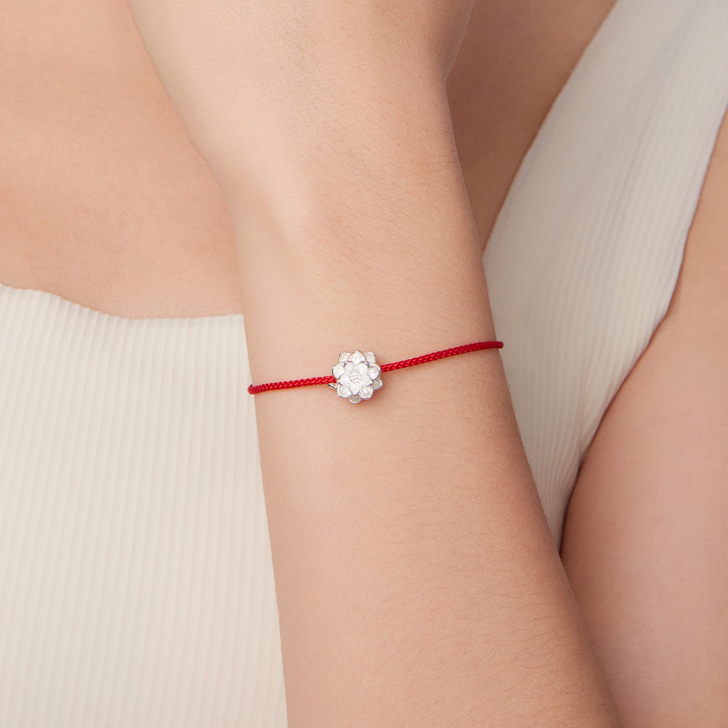 Lotus Red Cord Bracele