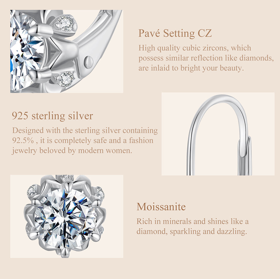 Floral Bud Moissanite Spring Earrings