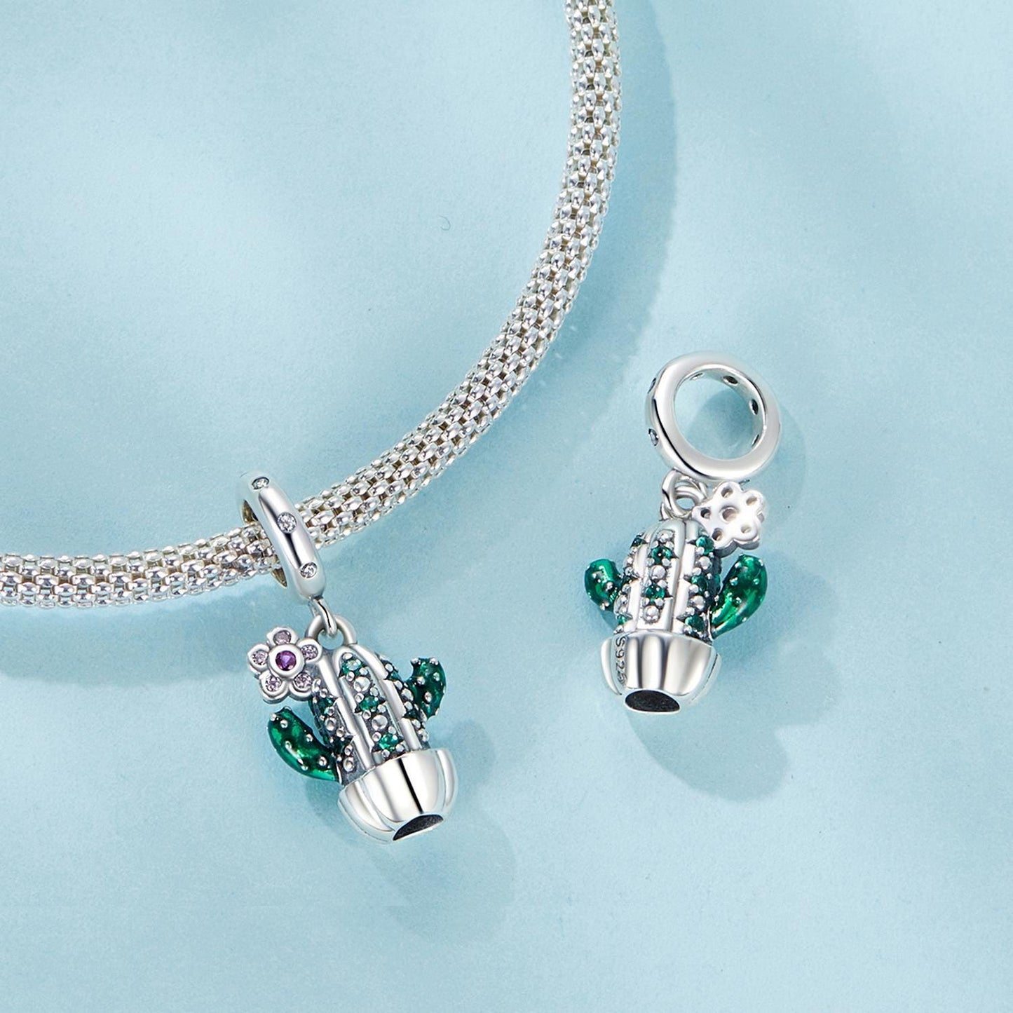 Cactus Flower Pendant Charm