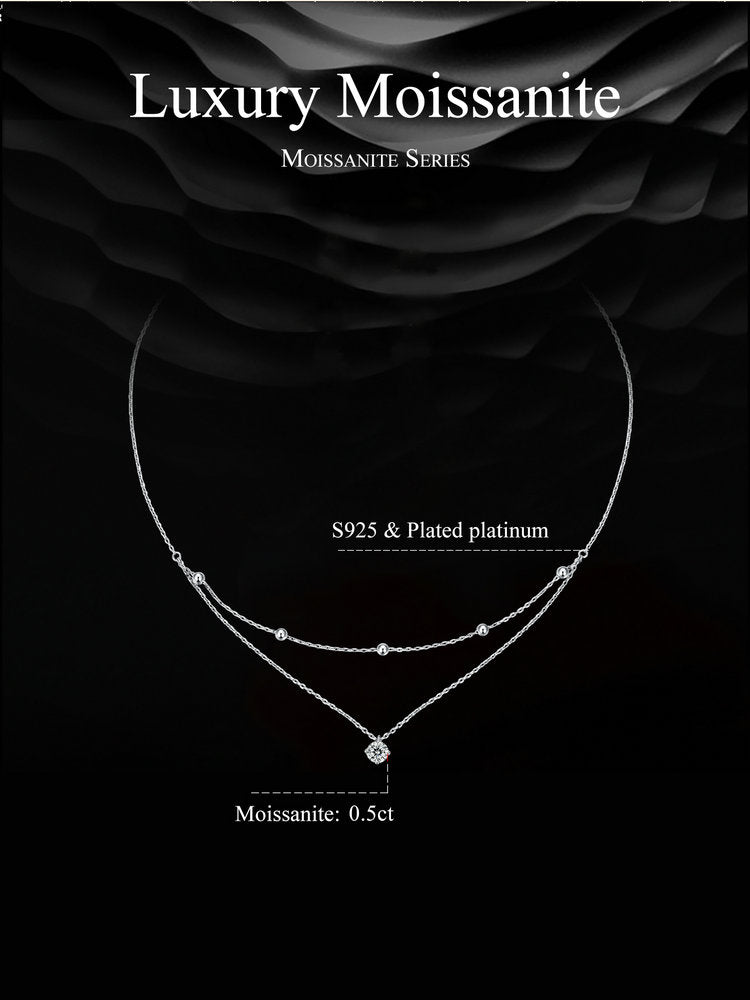 Double-Layer 0.5ct Moissanite Necklace