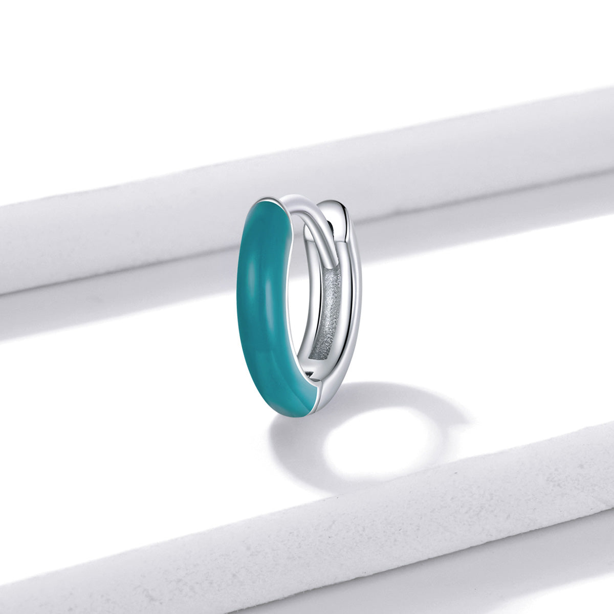 Dual-Tone Clip-On Earrings-Blue