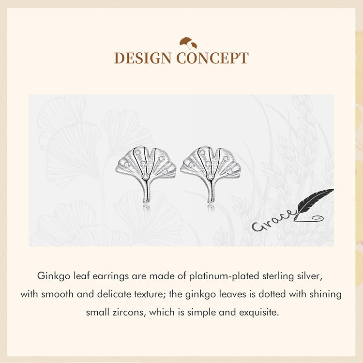 Ginkgo Leaf Stud Earrings