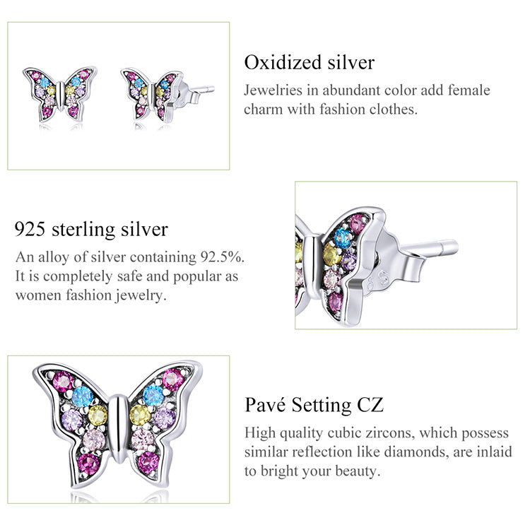Colorful Butterfly Stud Earrings