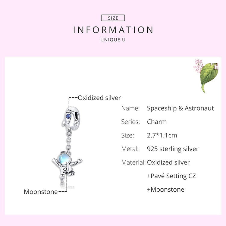 Spaceship Astronaut Charm