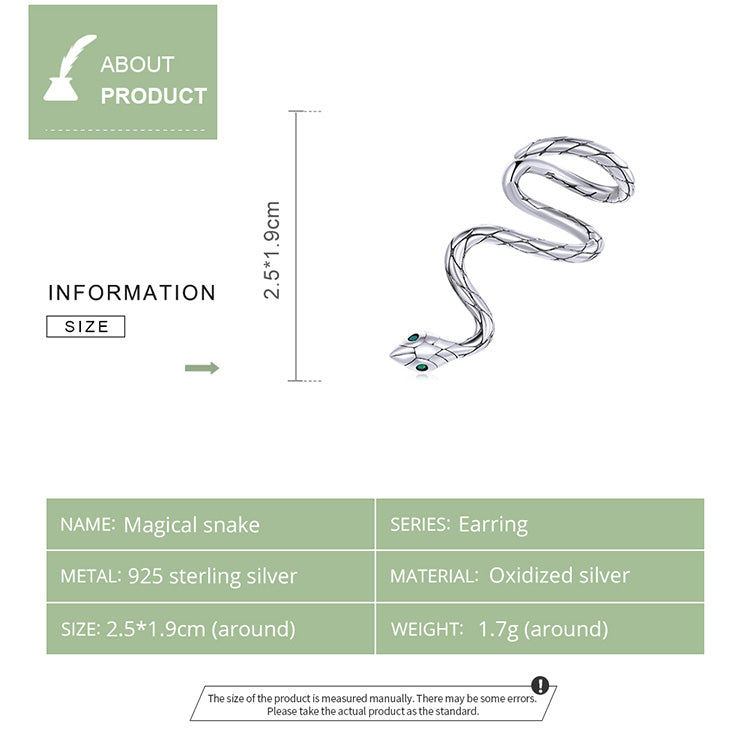 Mystical Snake Clip Earrings