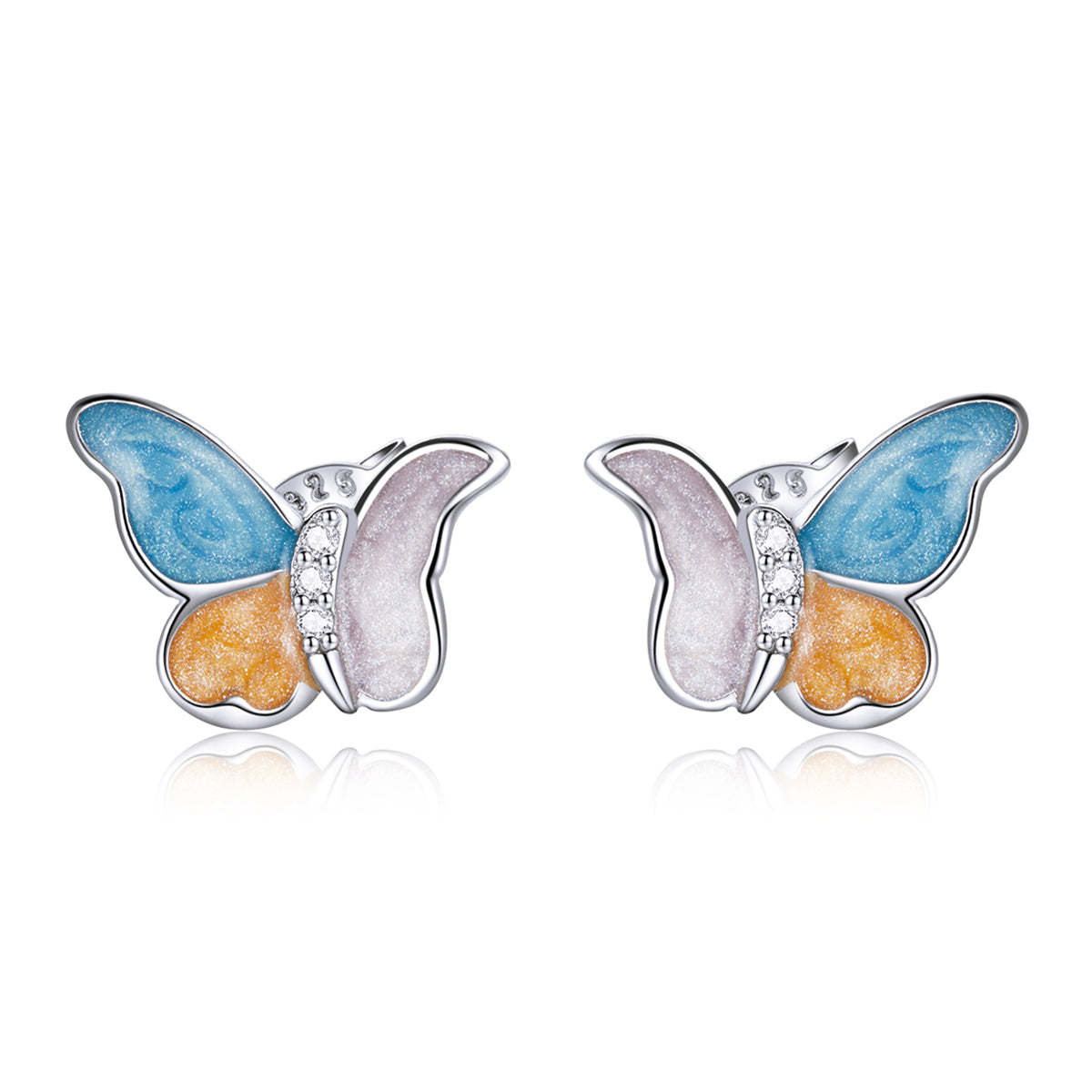 Tri-Color Butterfly Earrings