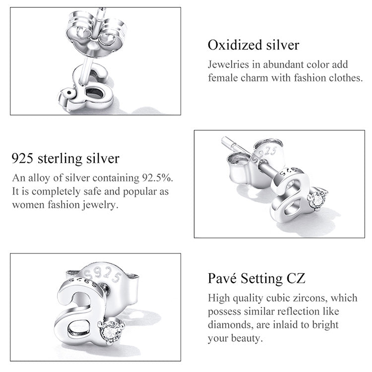 Alphabet M Stud Earrings