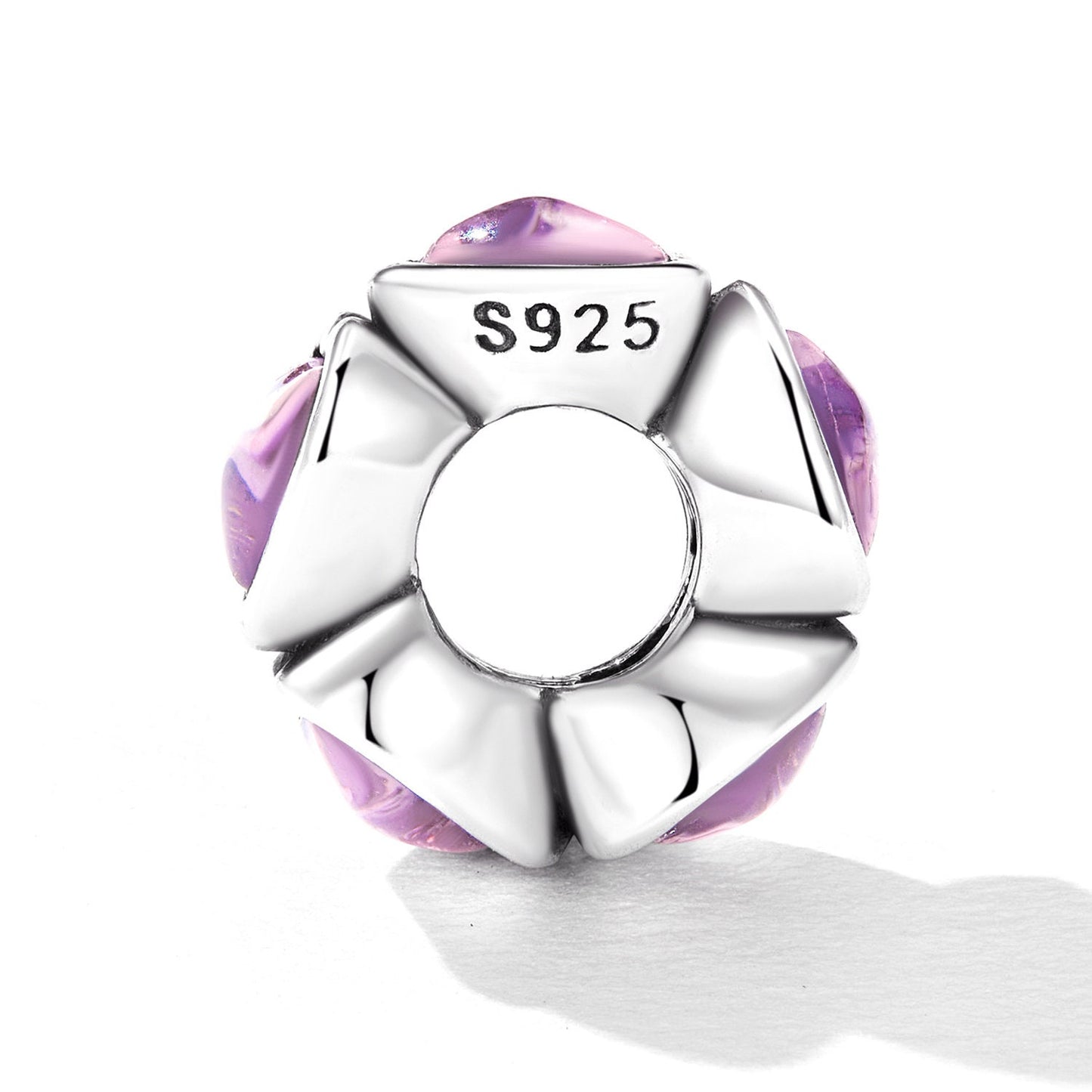 Glass Heart Spacer Charm