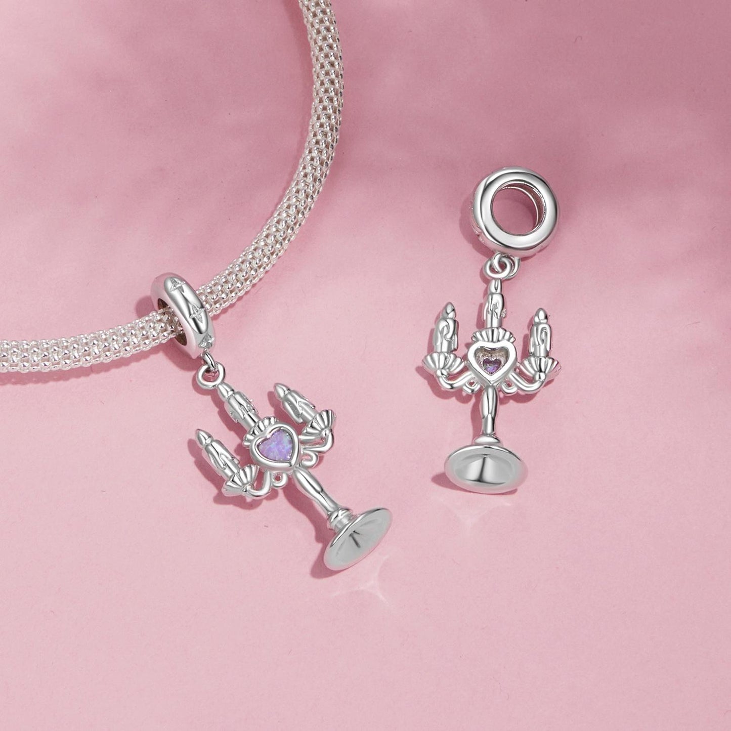 Romantic Candlestick Pendant Charm