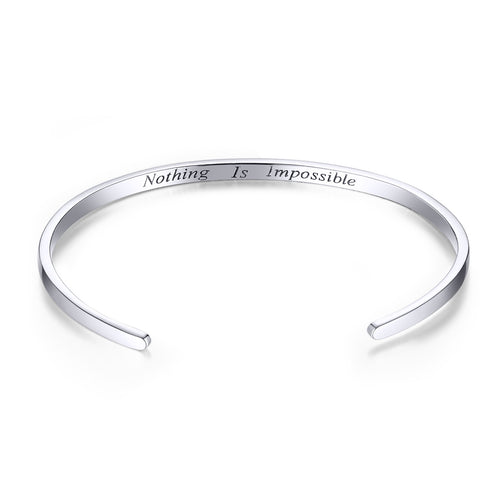 Forward Motion Silver Bangle
