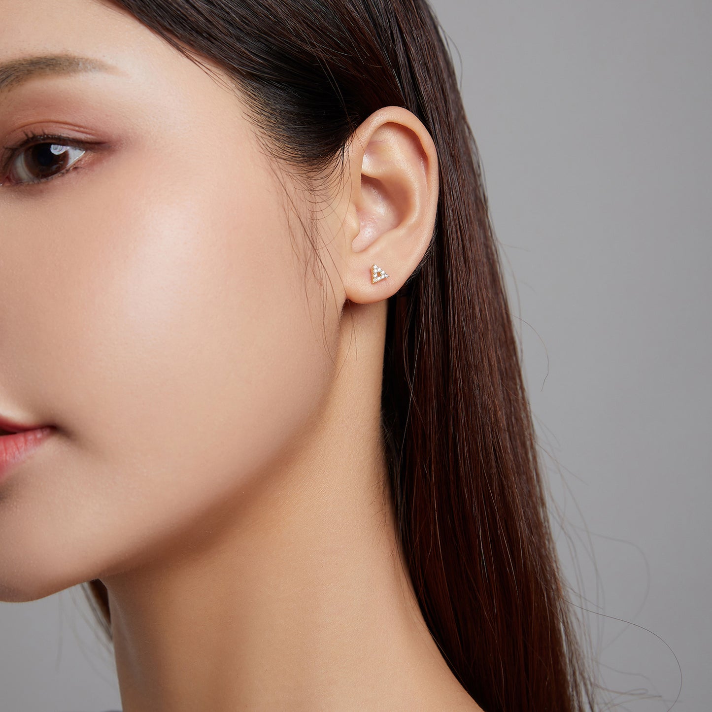 Sparkling Triangle Stud Earrings