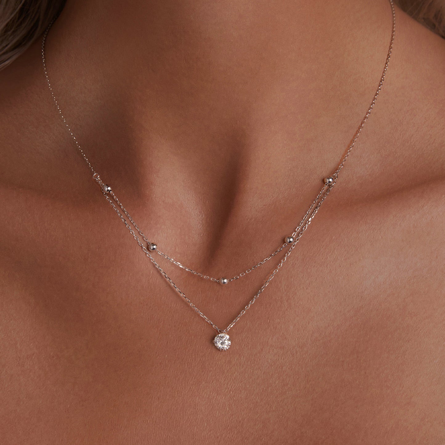 Double-Layer 0.5ct Moissanite Necklace