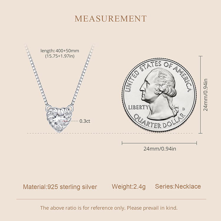 Delicate Heart Moissanite Collarbone Necklace